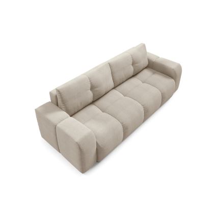 Ausziehbares, gepolstertes Dreisitzer-Sofa mit Stauraum ALMADA, beige