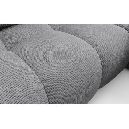 Ausziehbare, gepolsterte Eckgarnitur ALMADA in L-Form mit Stauraum, rechts, grau