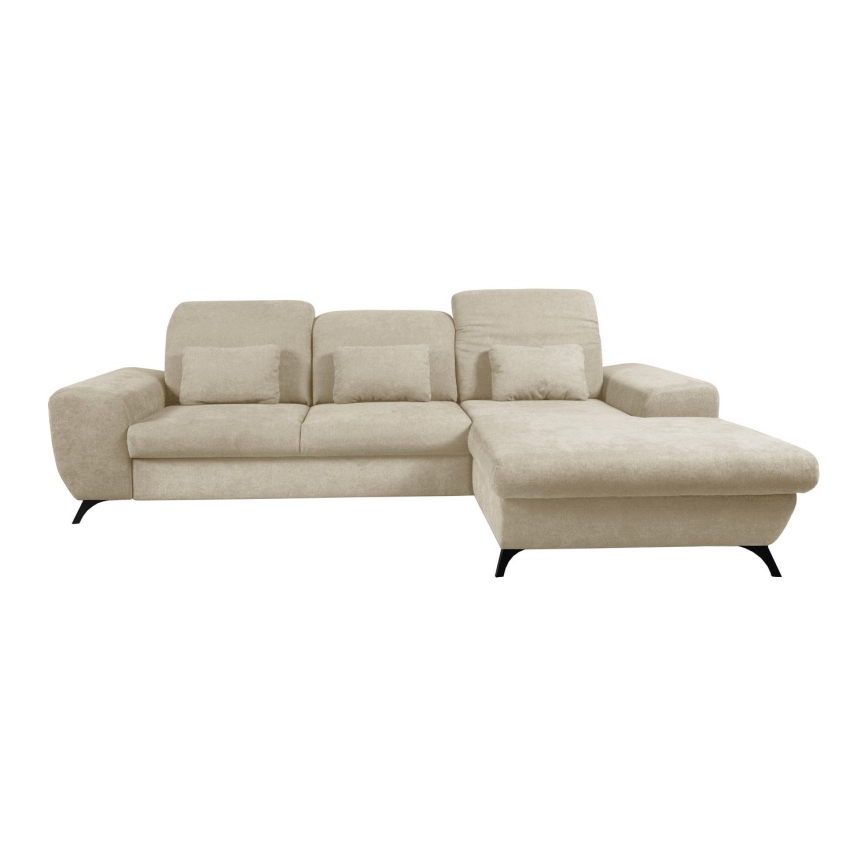 Ecksofa ALTA in L‑Form, mit Schlaffunktion und Stauraum, rechts, beige