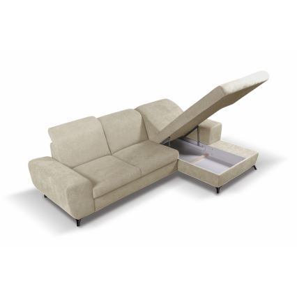 Ecksofa ALTA in L‑Form, mit Schlaffunktion und Stauraum, rechts, beige