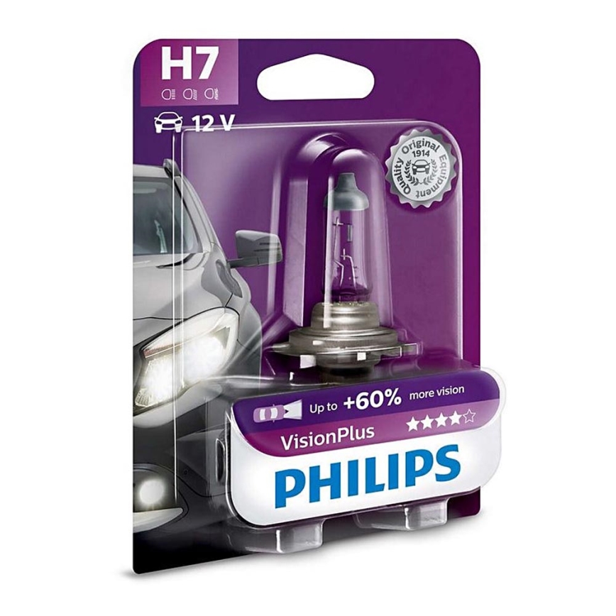 PHILIPS Leuchtmittel, Vision, H7, PX26d, 55 W, 1 Stück 