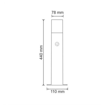 Auβenleuchte mit Sensor NEW YORK 1xE27/12W/230V IP44 44 cm Graphit