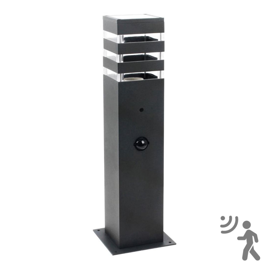 Auβenleuchte mit Sensor TEKSAS 1xE27/12W/230V IP44 44 cm Graphit