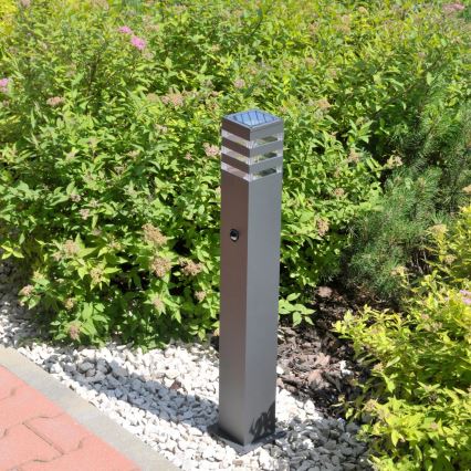Auβenleuchte mit Sensor TEKSAS 1xE27/12W/230V IP44 74 cm Graphit