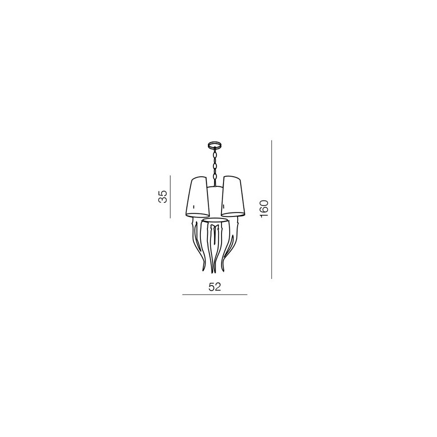 Azzardo AZ0028 - Kronleuchter an Schnur DIABLO 6xE14/11W/230V weiß