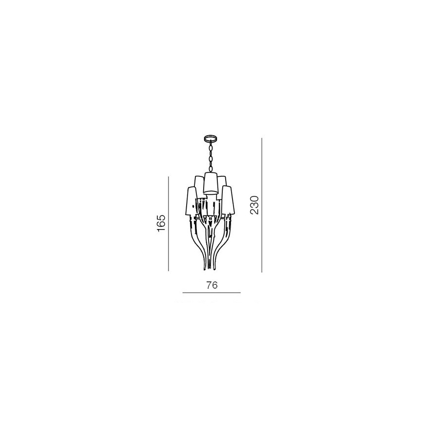 Azzardo AZ0173 - Kronleuchter an Kette DIABLO 12xE14/11W/230V weiß