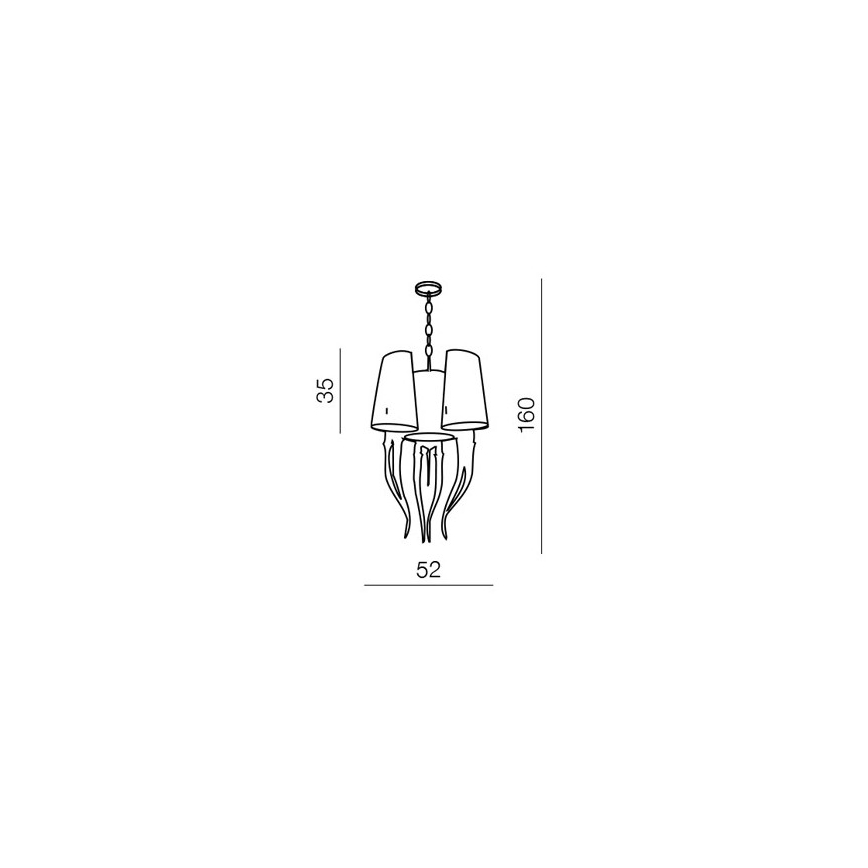 Azzardo AZ1345 - Kronleuchter an Kette DIABLO 6xE14/11W/230V schwarz
