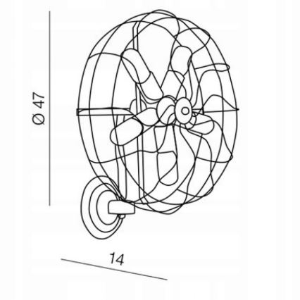 Azzardo AZ1349 - Wandbeleuchtung FAN 5xE27/60W/230V