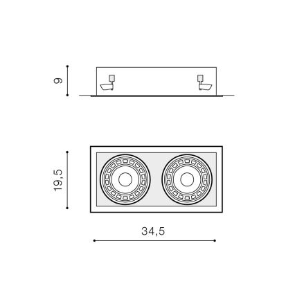 Azzardo AZ2875 - Einbaubeleuchtung NOVA 2xGU10-ES111/50W/230V