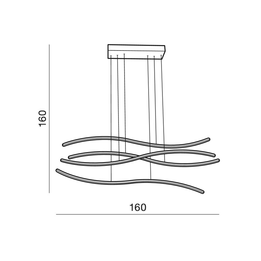 Azzardo AZ2913 - LED dimmbare Hängeleuchte an Kabel WAVES 1xLED/70W/230V