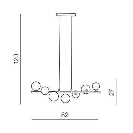 Azzardo AZ4409 - Hängeleuchte SYBILLA 7xG9/25W/230V Kupfer