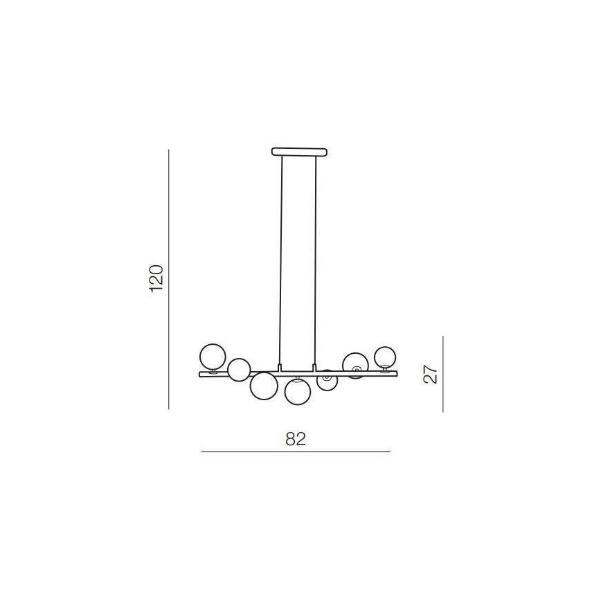 Azzardo AZ4409 - Hängeleuchte an Kabel SYBILLA 7xG9/25W/230V goldfarben