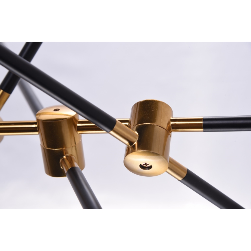 Azzardo AZ4700 - Kronleuchter auf Mast SOLEN 6xG9/30W/230V schwarz/gold