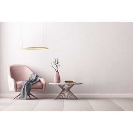 Azzardo AZ4970 - Dimmbare LED-Hängeleuchte an Schnur HALO LED/46W/230V d 60 cm golden