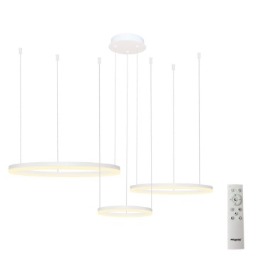 Azzardo AZ4971 - Dimmbare LED-Hängeleuchte an Schnur HALO LED/120W/230V weiß + Fernbedienung