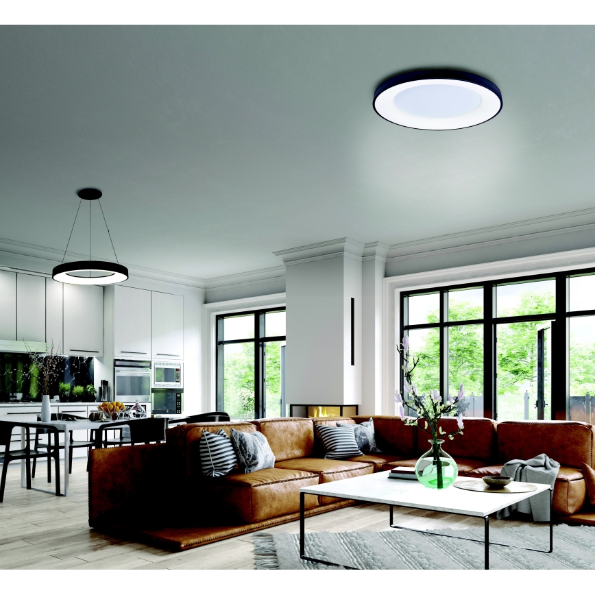 Azzardo AZ4991 - LED dimmbares Deckenleuchte SANTANA LED/50W/230V Schwarz + Fernbedienung