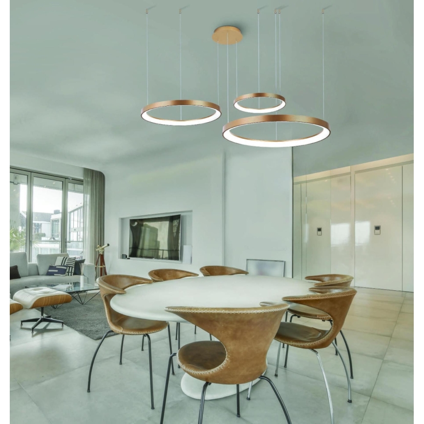 Azzardo AZ5023 - Dimmbare LED-Hängeleuchte an Schnur AGNES LED/60W/230V d 78 cm golden