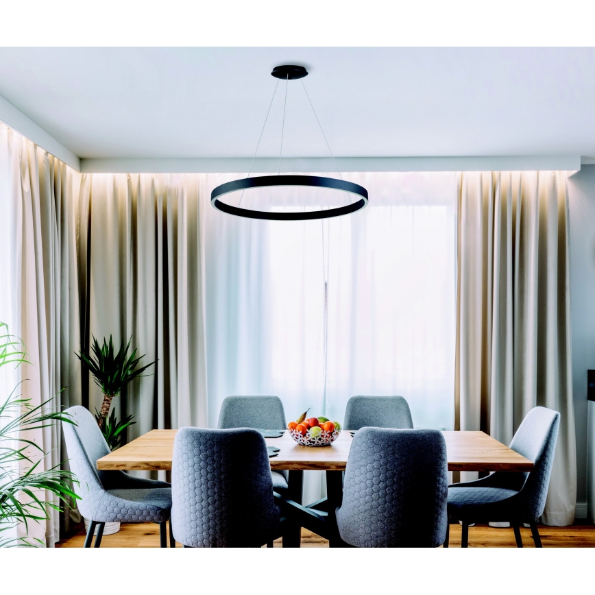 Azzardo AZ5050 - Dimmbare LED-Hängeleuchte an Schnur MARCO LED/80W/230V schwarz + Fernbedienung