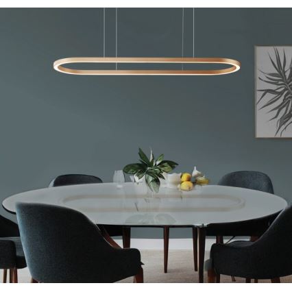 Azzardo AZ5056 - Dimmbare LED-Hängeleuchte an Schnur ELENA LED/50W/230V 120 cm golden