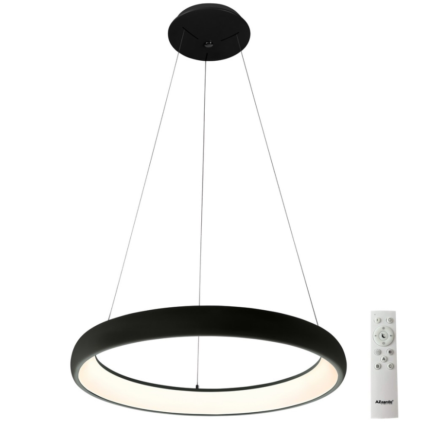 Azzardo AZ5063 - Dimmbare LED-Hängeleuchte an Schnur ANTONIO LED/50W/230V schwarz + Fernbedienung