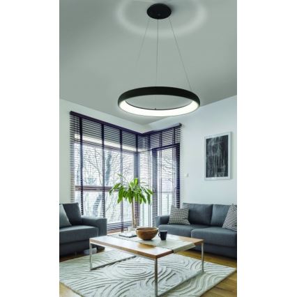 Azzardo AZ5063 - Dimmbare LED-Hängeleuchte an Schnur ANTONIO LED/50W/230V schwarz + Fernbedienung