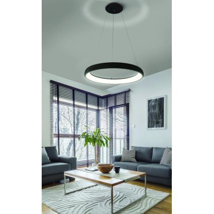 Azzardo AZ5066 - Dimmbare LED-Hängeleuchte an Schnur ANTONIO LED/80W/230V schwarz + Fernbedienung