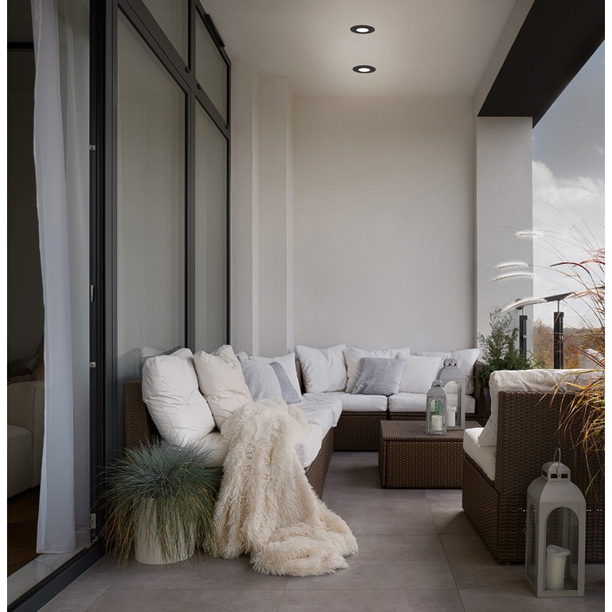 Azzardo AZ5390 - Badezimmer-Deckenleuchte ROMOLO 1xGU10/50W/230V IP65 Schwarz