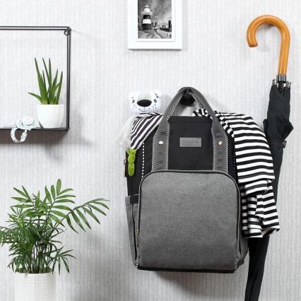 BabyOno - Wickelrucksack für Kinderwagen Oslo Style schwarz