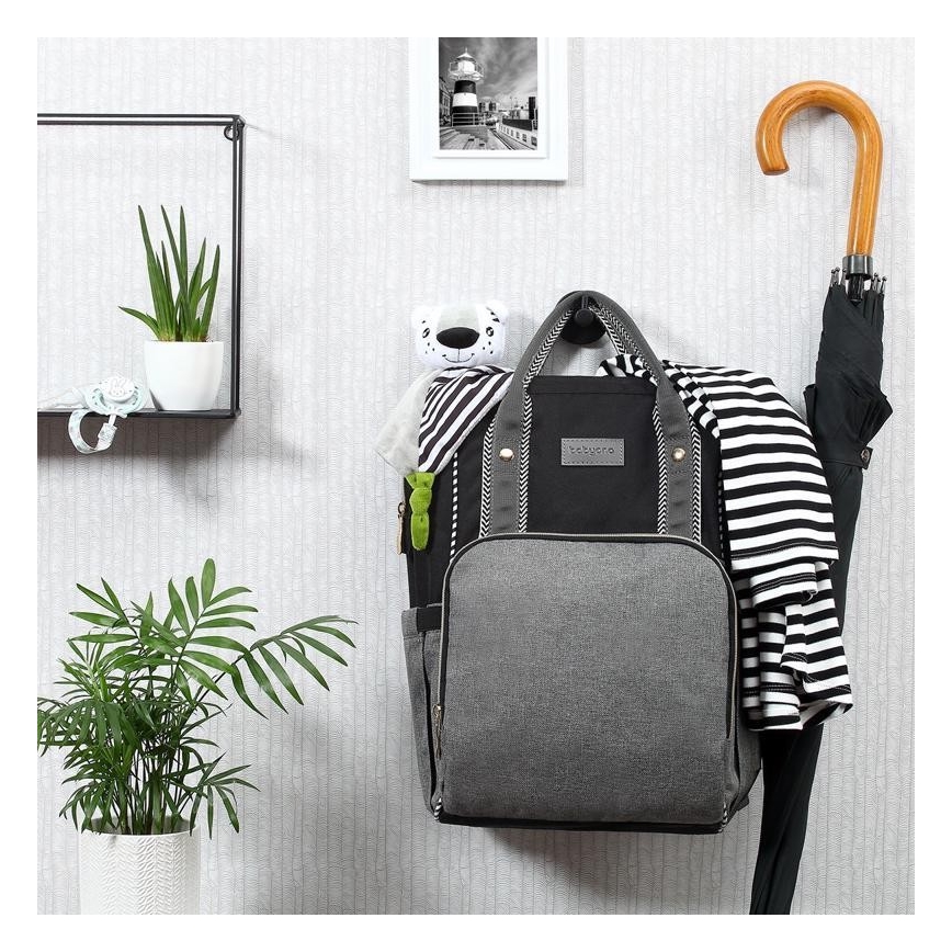 BabyOno - Wickelrucksack für Kinderwagen Oslo Style schwarz