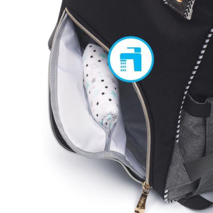 BabyOno - Wickelrucksack für Kinderwagen Oslo Style schwarz