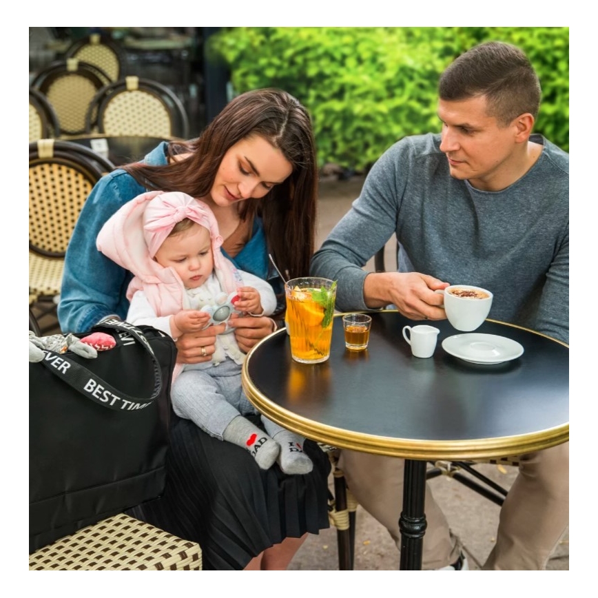 BabyOno - Wickeltasche für Kinderwagen Best Time Ever schwarz