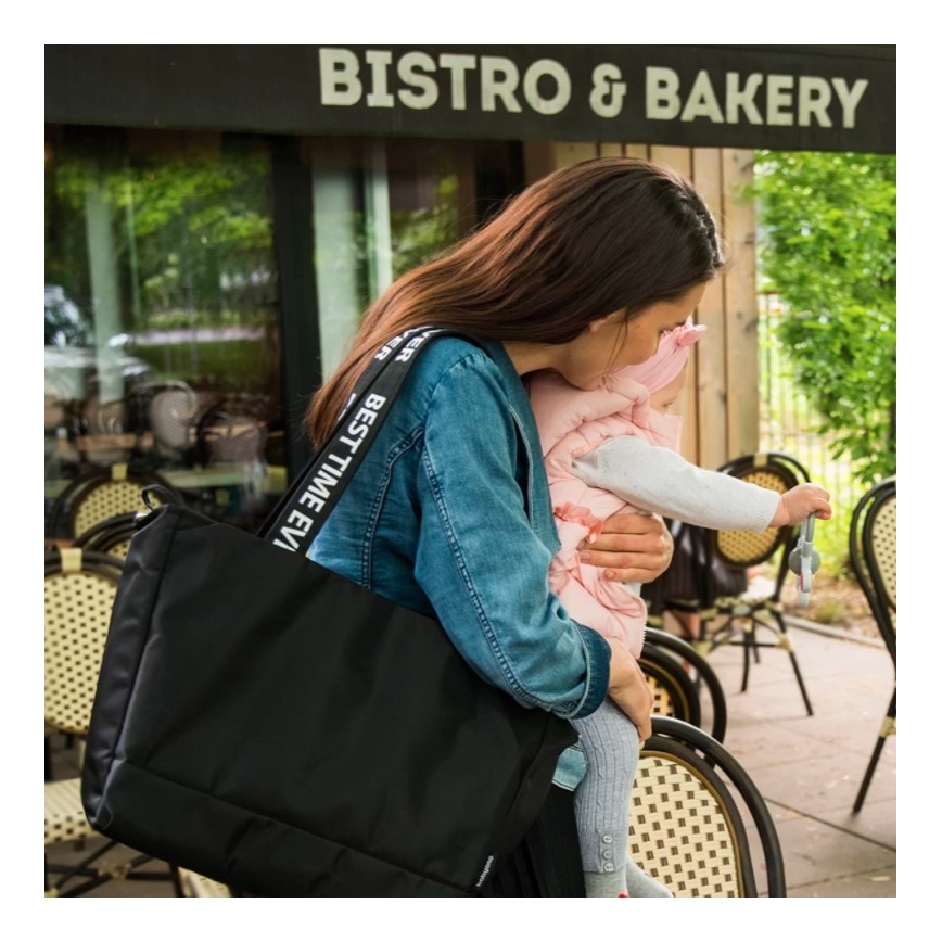 BabyOno - Wickeltasche für Kinderwagen Best Time Ever schwarz