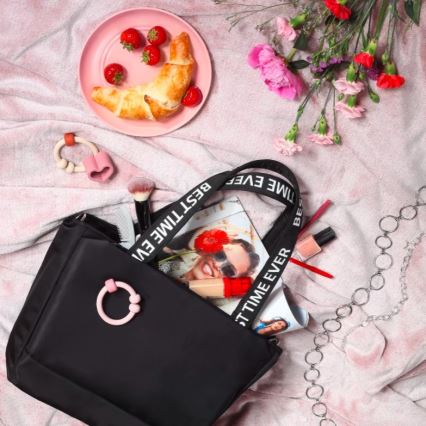 BabyOno - Wickeltasche für Kinderwagen Best Time Ever schwarz