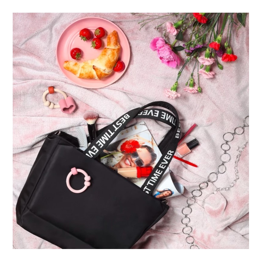 BabyOno - Wickeltasche für Kinderwagen Best Time Ever schwarz