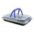 Backform mit Deckel TORO 42x3,8x29 cm schwarz/blau