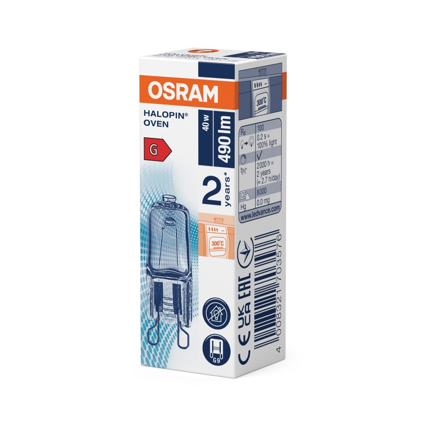 Backofenlampe HALOPIN G9/40W/230V 2700K - Osram