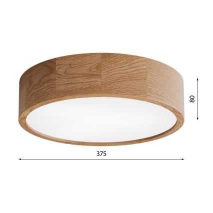 Badezimmer-Deckenleuchte CLEO 3xE27/24W/230V IP54 d 37,5 cm Eiche