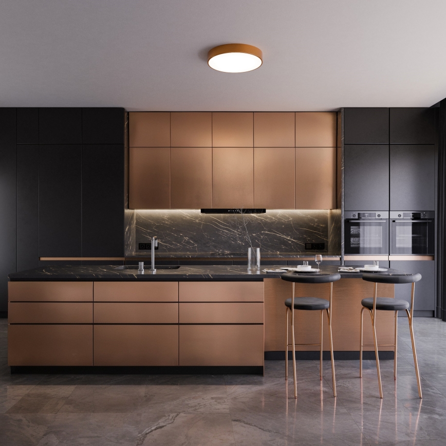 Bad-Deckenleuchte mit Sensor CLEO 4xE27/24W/230V Ø 50 cm IP54 kupferfarben