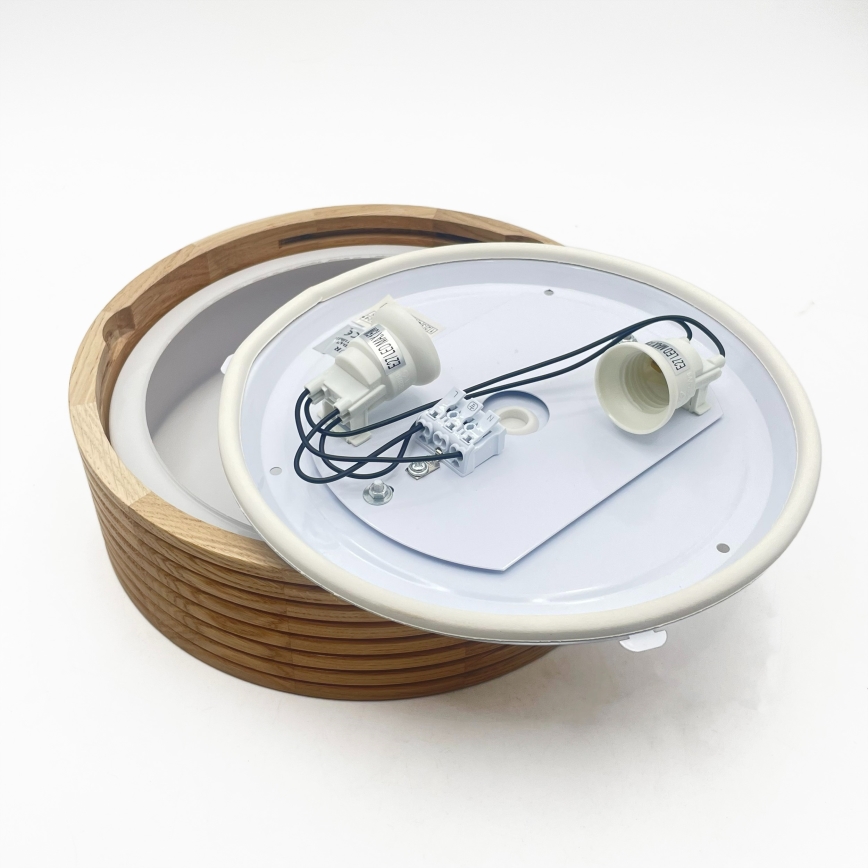 Badezimmer-Deckenleuchte LINARO 2xE27/15W/230V IP54 Eiche Ø 27 cm