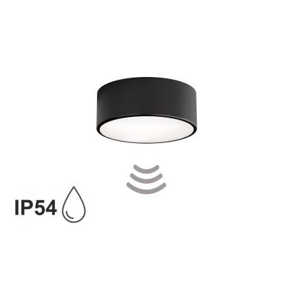 Badezimmer-Deckenleuchte mit Sensor CLEO 1xE27/24W/230V Ø 20 cm IP54 schwarz
