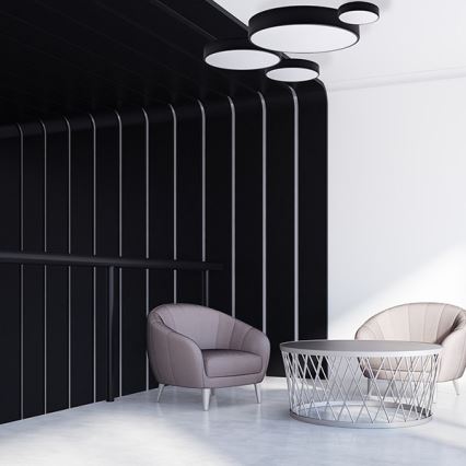 Badezimmer-Deckenleuchte mit Sensor CLEO 2xE27/24W/230V Ø 30 cm schwarz IP54