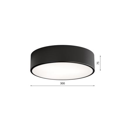 Badezimmer-Deckenleuchte mit Sensor CLEO 2xE27/24W/230V Ø 30 cm schwarz IP54