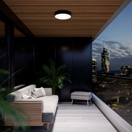 Badezimmer-Deckenleuchte mit Sensor CLEO 3xE27/24W/230V Ø 40 cm schwarz IP54