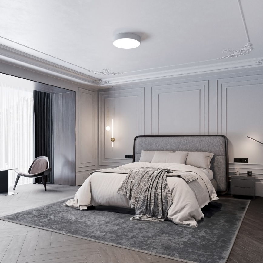 Badezimmer-Deckenleuchte mit Sensor CLEO 4xE27/24W/230V Ø 50 cm IP54 grau