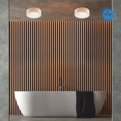 Deckenleuchte für Badezimmer NATURAL 2xE27/15W/230V IP54 Kiefer ? 27 cm