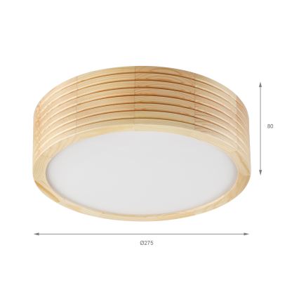 Badezimmer-Deckenleuchte NATURAL MODERN 2xE27/15W/230V IP54 Ø 27,5 cm Kiefer