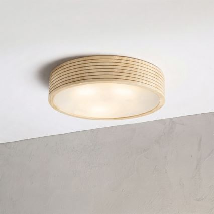 Badezimmer-Deckenleuchte NATURAL MODERN 3xE27/15W/230V IP54 Ø 37,5 cm Kiefer