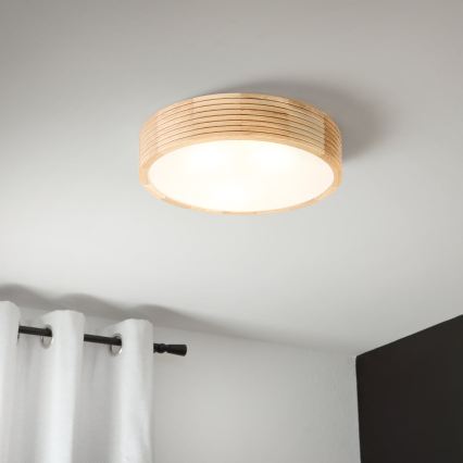 Badezimmer-Deckenleuchte NATURAL MODERN 3xE27/15W/230V IP54 Ø 37,5 cm Kiefer
