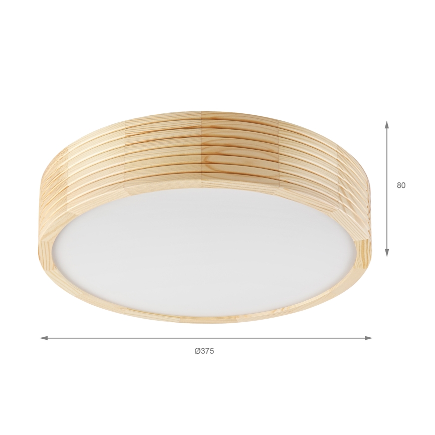 Badezimmer-Deckenleuchte NATURAL MODERN 3xE27/15W/230V IP54 Ø 37,5 cm Kiefer