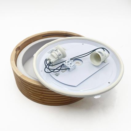 Badezimmer-Deckenleuchte OAK 2xE27/15W/230V IP54, Eiche, Ø 27 cm